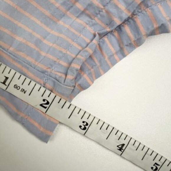 Reformation Willow Pajama Set Cropped Top Boxer Shorts Striped Blue Peach Size L - Picture 13 of 16